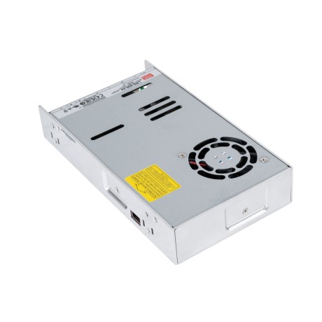 GLOBOSTAR® MEANWELL-LRS600-24  Τροφοδοτικό/Μετασχηματιστής Class I PELV 600W 25A AC 220-240V σε DC 24V IP20 - Ρυθμιζόμενo από DC 22.8V έως DC 26.4V - Ασημί - Μ22.5 x Π12.4 x Υ4.1cm