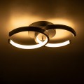 GLOBOSTAR® EVA  Μοντέρνο Φωτιστικό Οροφής LED 16W 1920lm 300° AC 220-240V IP20 Ρυθμιζόμενο Λευκό CCT με On/Off 2700K/4500K/6000K - Lumileds SMD Chip - Μαύρο Ματ - Μ33 x Π21 x Υ7cm
