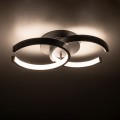 GLOBOSTAR® EVA  Μοντέρνο Φωτιστικό Οροφής LED 16W 1920lm 300° AC 220-240V IP20 Ρυθμιζόμενο Λευκό CCT με On/Off 2700K/4500K/6000K - Lumileds SMD Chip - Μαύρο Ματ - Μ33 x Π21 x Υ7cm