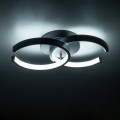 GLOBOSTAR® EVA  Μοντέρνο Φωτιστικό Οροφής LED 16W 1920lm 300° AC 220-240V IP20 Ρυθμιζόμενο Λευκό CCT με On/Off 2700K/4500K/6000K - Lumileds SMD Chip - Μαύρο Ματ - Μ33 x Π21 x Υ7cm