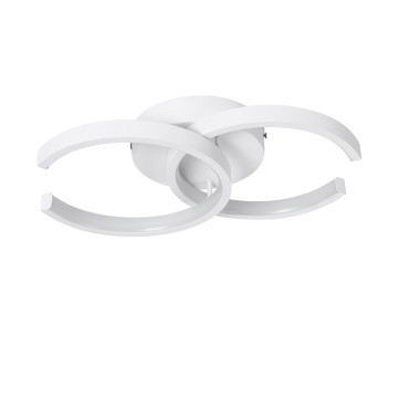 GLOBOSTAR® EVA  Μοντέρνο Φωτιστικό Οροφής LED 16W 1920lm 300° AC 220-240V IP20 Ρυθμιζόμενο Λευκό CCT με On/Off 2700K/4500K/6000K - Lumileds SMD Chip - Λευκό Ματ - Μ33 x Π21 x Υ7cm