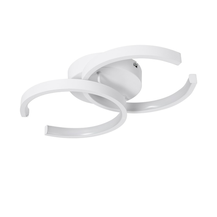 GLOBOSTAR® EVA  Μοντέρνο Φωτιστικό Οροφής LED 16W 1920lm 300° AC 220-240V IP20 Ρυθμιζόμενο Λευκό CCT με On/Off 2700K/4500K/6000K - Lumileds SMD Chip - Λευκό Ματ - Μ33 x Π21 x Υ7cm