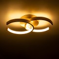 GLOBOSTAR® EVA  Μοντέρνο Φωτιστικό Οροφής LED 16W 1920lm 300° AC 220-240V IP20 Ρυθμιζόμενο Λευκό CCT με On/Off 2700K/4500K/6000K - Lumileds SMD Chip - Χρυσό Βούρτσας - Μ33 x Π21 x Υ7cm