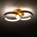 GLOBOSTAR® EVA  Μοντέρνο Φωτιστικό Οροφής LED 16W 1920lm 300° AC 220-240V IP20 Ρυθμιζόμενο Λευκό CCT με On/Off 2700K/4500K/6000K - Lumileds SMD Chip - Χρυσό Βούρτσας - Μ33 x Π21 x Υ7cm