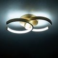 GLOBOSTAR® EVA  Μοντέρνο Φωτιστικό Οροφής LED 16W 1920lm 300° AC 220-240V IP20 Ρυθμιζόμενο Λευκό CCT με On/Off 2700K/4500K/6000K - Lumileds SMD Chip - Χρυσό Βούρτσας - Μ33 x Π21 x Υ7cm