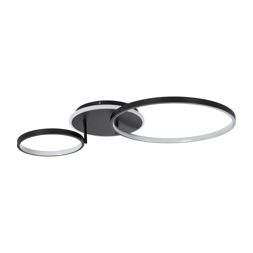 GLOBOSTAR® NEMESIS  Μοντέρνο Φωτιστικό Οροφής LED 67W 6700lm 360° AC 220-240V IP20 Ρυθμιζόμενο Λευκό CCT με Χειριστήριο από 2700K έως 6000K Dimmable - Lumileds SMD Chip - Μαύρο Ματ - Μ84 x Π45 x Υ13cm