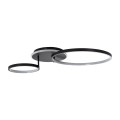 GLOBOSTAR® NEMESIS  Μοντέρνο Φωτιστικό Οροφής LED 67W 6700lm 360° AC 220-240V IP20 Ρυθμιζόμενο Λευκό CCT με Χειριστήριο από 2700K έως 6000K Dimmable - Lumileds SMD Chip - Μαύρο Ματ - Μ84 x Π45 x Υ13cm