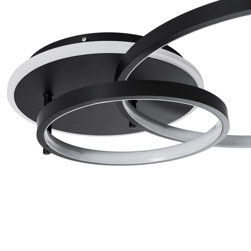 GLOBOSTAR® NEMESIS  Μοντέρνο Φωτιστικό Οροφής LED 67W 6700lm 360° AC 220-240V IP20 Ρυθμιζόμενο Λευκό CCT με Χειριστήριο από 2700K έως 6000K Dimmable - Lumileds SMD Chip - Μαύρο Ματ - Μ84 x Π45 x Υ13cm