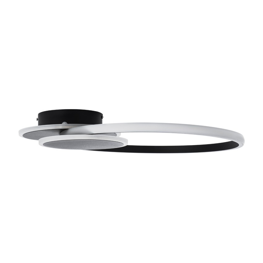 GLOBOSTAR® CIRCUO  Μοντέρνο Φωτιστικό Οροφής LED 75W 8400lm 360° AC 220-240V IP20 Ρυθμιζόμενο Λευκό CCT με Χειριστήριο από 2700K έως 6000K Dimmable - Lumileds SMD Chip - Μαύρο Ματ - Μ53 x Π42.5 x Υ9cm