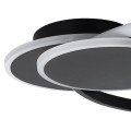 GLOBOSTAR® CIRCUO  Μοντέρνο Φωτιστικό Οροφής LED 75W 8400lm 360° AC 220-240V IP20 Ρυθμιζόμενο Λευκό CCT με Χειριστήριο από 2700K έως 6000K Dimmable - Lumileds SMD Chip - Μαύρο Ματ - Μ53 x Π42.5 x Υ9cm