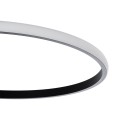 GLOBOSTAR® CIRCUO  Μοντέρνο Φωτιστικό Οροφής LED 75W 8400lm 360° AC 220-240V IP20 Ρυθμιζόμενο Λευκό CCT με Χειριστήριο από 2700K έως 6000K Dimmable - Lumileds SMD Chip - Μαύρο Ματ - Μ53 x Π42.5 x Υ9cm