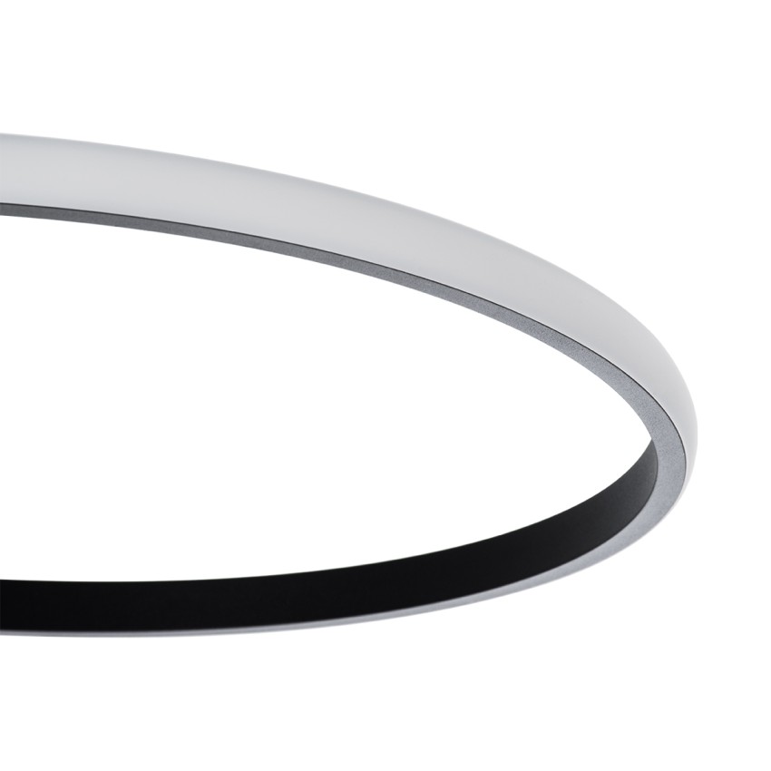 GLOBOSTAR® CIRCUO  Μοντέρνο Φωτιστικό Οροφής LED 75W 8400lm 360° AC 220-240V IP20 Ρυθμιζόμενο Λευκό CCT με Χειριστήριο από 2700K έως 6000K Dimmable - Lumileds SMD Chip - Μαύρο Ματ - Μ53 x Π42.5 x Υ9cm