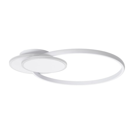 GLOBOSTAR® CIRCUO  Μοντέρνο Φωτιστικό Οροφής LED 75W 8400lm 360° AC 220-240V IP20 Ρυθμιζόμενο Λευκό CCT με Χειριστήριο από 2700K έως 6000K Dimmable - Lumileds SMD Chip - Λευκό Ματ - Μ53 x Π42.5 x Υ9cm