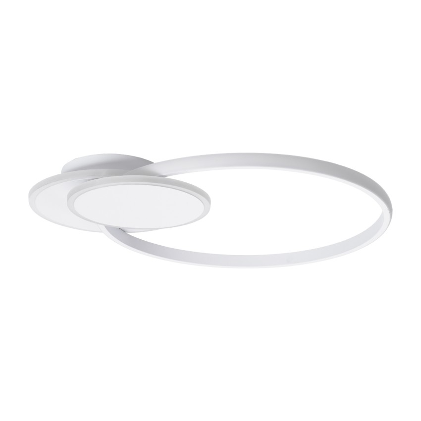 GLOBOSTAR® CIRCUO  Μοντέρνο Φωτιστικό Οροφής LED 75W 8400lm 360° AC 220-240V IP20 Ρυθμιζόμενο Λευκό CCT με Χειριστήριο από 2700K έως 6000K Dimmable - Lumileds SMD Chip - Λευκό Ματ - Μ53 x Π42.5 x Υ9cm