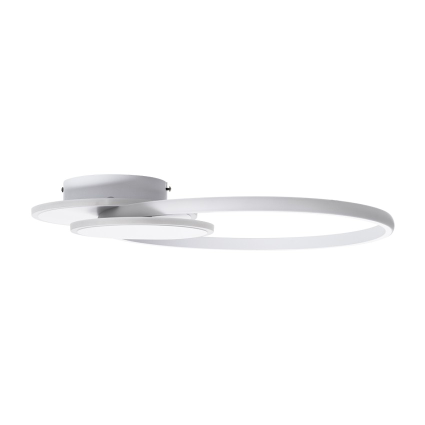 GLOBOSTAR® CIRCUO  Μοντέρνο Φωτιστικό Οροφής LED 75W 8400lm 360° AC 220-240V IP20 Ρυθμιζόμενο Λευκό CCT με Χειριστήριο από 2700K έως 6000K Dimmable - Lumileds SMD Chip - Λευκό Ματ - Μ53 x Π42.5 x Υ9cm