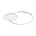 GLOBOSTAR® CIRCUO  Μοντέρνο Φωτιστικό Οροφής LED 75W 8400lm 360° AC 220-240V IP20 Ρυθμιζόμενο Λευκό CCT με Χειριστήριο από 2700K έως 6000K Dimmable - Lumileds SMD Chip - Λευκό Ματ - Μ53 x Π42.5 x Υ9cm