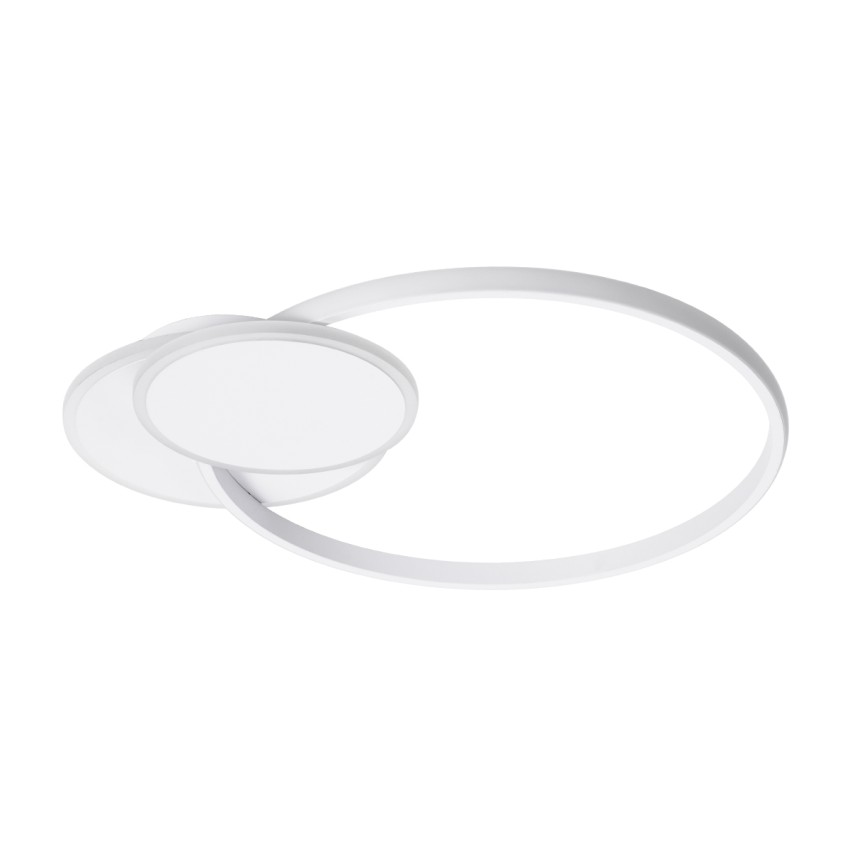 GLOBOSTAR® CIRCUO  Μοντέρνο Φωτιστικό Οροφής LED 75W 8400lm 360° AC 220-240V IP20 Ρυθμιζόμενο Λευκό CCT με Χειριστήριο από 2700K έως 6000K Dimmable - Lumileds SMD Chip - Λευκό Ματ - Μ53 x Π42.5 x Υ9cm