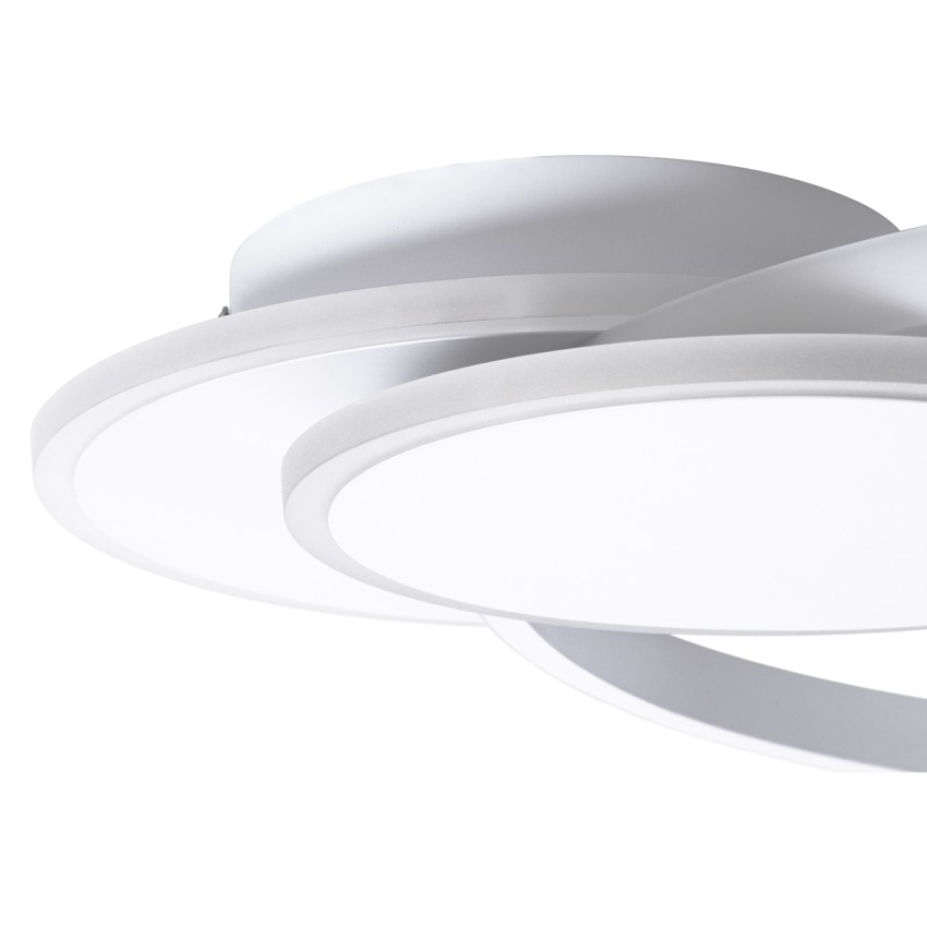 GLOBOSTAR® CIRCUO  Μοντέρνο Φωτιστικό Οροφής LED 75W 8400lm 360° AC 220-240V IP20 Ρυθμιζόμενο Λευκό CCT με Χειριστήριο από 2700K έως 6000K Dimmable - Lumileds SMD Chip - Λευκό Ματ - Μ53 x Π42.5 x Υ9cm