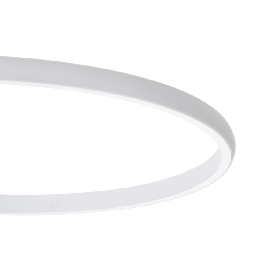 GLOBOSTAR® CIRCUO  Μοντέρνο Φωτιστικό Οροφής LED 75W 8400lm 360° AC 220-240V IP20 Ρυθμιζόμενο Λευκό CCT με Χειριστήριο από 2700K έως 6000K Dimmable - Lumileds SMD Chip - Λευκό Ματ - Μ53 x Π42.5 x Υ9cm