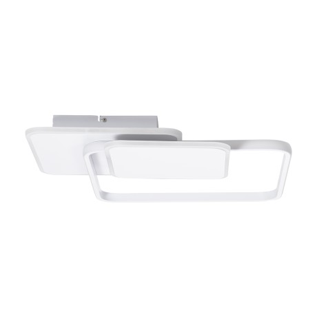 GLOBOSTAR® SQUARO  Μοντέρνο Φωτιστικό Οροφής LED 75W 8400lm 360° AC 220-240V IP20 Ρυθμιζόμενο Λευκό CCT με Χειριστήριο από 2700K έως 6000K Dimmable - Lumileds SMD Chip - Λευκό Ματ - Μ48.5 x Π51 x Υ9cm