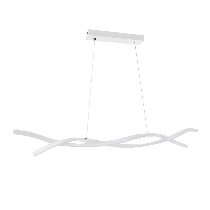 GLOBOSTAR® MORALES  Μοντέρνο Κρεμαστό Φωτιστικό Οροφής LED 54W 6048lm 300° AC 220-240V IP20 Ρυθμιζόμενο Λευκό CCT με Χειριστήριο από 2700K έως 6000K Dimmable - Lumileds SMD Chip - Λευκό Ματ - Μ90 x Π14 x Υ14cm