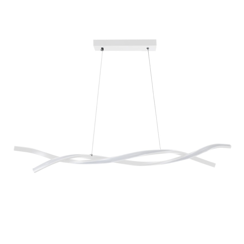 GLOBOSTAR® MORALES  Μοντέρνο Κρεμαστό Φωτιστικό Οροφής LED 54W 6048lm 300° AC 220-240V IP20 Ρυθμιζόμενο Λευκό CCT με Χειριστήριο από 2700K έως 6000K Dimmable - Lumileds SMD Chip - Λευκό Ματ - Μ90 x Π14 x Υ14cm