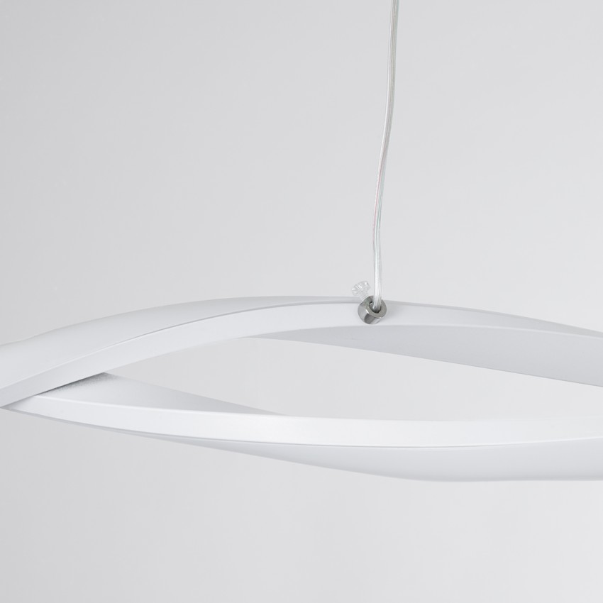 GLOBOSTAR® MORALES  Μοντέρνο Κρεμαστό Φωτιστικό Οροφής LED 54W 6048lm 300° AC 220-240V IP20 Ρυθμιζόμενο Λευκό CCT με Χειριστήριο από 2700K έως 6000K Dimmable - Lumileds SMD Chip - Λευκό Ματ - Μ90 x Π14 x Υ14cm