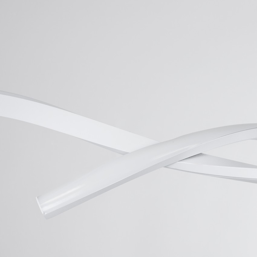 GLOBOSTAR® MORALES  Μοντέρνο Κρεμαστό Φωτιστικό Οροφής LED 54W 6048lm 300° AC 220-240V IP20 Ρυθμιζόμενο Λευκό CCT με Χειριστήριο από 2700K έως 6000K Dimmable - Lumileds SMD Chip - Λευκό Ματ - Μ90 x Π14 x Υ14cm