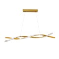 GLOBOSTAR® MORALES  Μοντέρνο Κρεμαστό Φωτιστικό Οροφής LED 54W 6048lm 300° AC 220-240V IP20 Ρυθμιζόμενο Λευκό CCT με Χειριστήριο από 2700K έως 6000K Dimmable - Lumileds SMD Chip - Σατινέ Χρυσό Βούρτσας - Μ90 x Π14 x Υ14cm