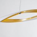 GLOBOSTAR® MORALES  Μοντέρνο Κρεμαστό Φωτιστικό Οροφής LED 54W 6048lm 300° AC 220-240V IP20 Ρυθμιζόμενο Λευκό CCT με Χειριστήριο από 2700K έως 6000K Dimmable - Lumileds SMD Chip - Σατινέ Χρυσό Βούρτσας - Μ90 x Π14 x Υ14cm