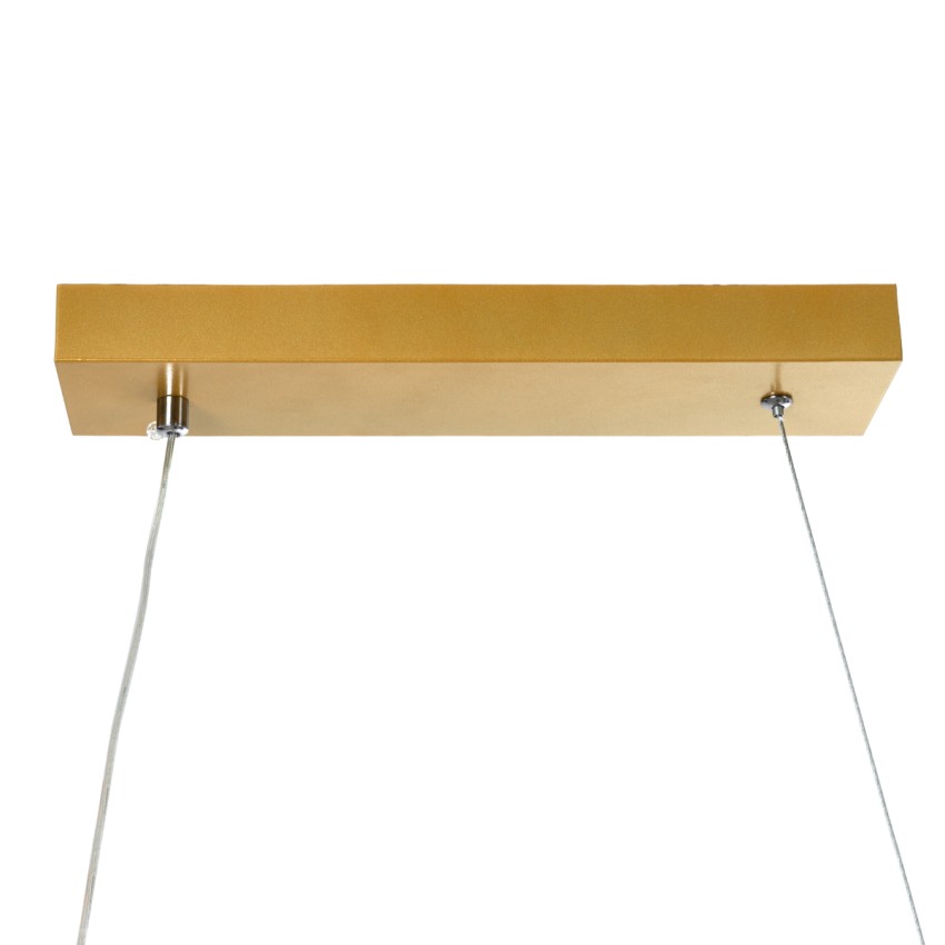GLOBOSTAR® MORALES  Μοντέρνο Κρεμαστό Φωτιστικό Οροφής LED 54W 6048lm 300° AC 220-240V IP20 Ρυθμιζόμενο Λευκό CCT με Χειριστήριο από 2700K έως 6000K Dimmable - Lumileds SMD Chip - Σατινέ Χρυσό Βούρτσας - Μ90 x Π14 x Υ14cm