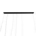 GLOBOSTAR® LINEARE  Μοντέρνο Κρεμαστό Φωτιστικό Οροφής LED 67W 7504lm 300° AC 220-240V IP20 Ρυθμιζόμενο Λευκό CCT με Χειριστήριο από 2700K έως 6000K Dimmable - Lumileds SMD Chip - Μαύρο Ματ - Μ130 x Π25 x Υ60cm
