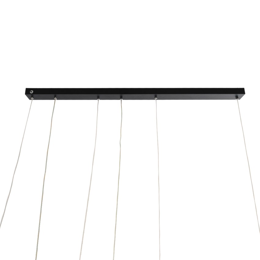 GLOBOSTAR® LINEARE  Μοντέρνο Κρεμαστό Φωτιστικό Οροφής LED 67W 7504lm 300° AC 220-240V IP20 Ρυθμιζόμενο Λευκό CCT με Χειριστήριο από 2700K έως 6000K Dimmable - Lumileds SMD Chip - Μαύρο Ματ - Μ130 x Π25 x Υ60cm