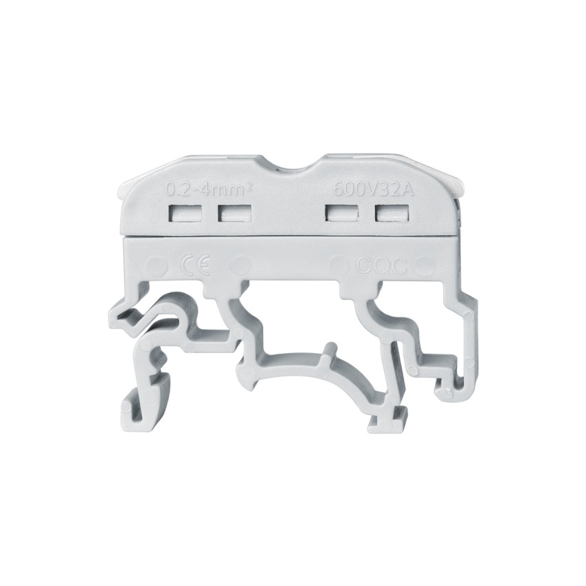 FAST-CONNECT  Μονή Κλέμα Ράγας Ταχείας Σύνδεσης & Διακλάδωσης Καλωδίων για Ηλεκτρολογικούς Πίνακες - 1 x Είσοδος & 1 x Έξοδος με Συμβατή Διατομή Καλωδίων 0.2mm² έως 4mm² - 600V 32A Max - Μ4.5 x Π1 x Υ3.2cm - Γκρι & Λευκό - Πακέτο 10 Τεμαχίων