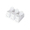 FAST-CONNECT  Τριπλή Κλέμα Ταχείας Σύνδεσης & Διακλάδωσης Καλωδίων - 3 x Είσοδοι & 3 x Έξοδοι με Συμβατή Διατομή Καλωδίων 0.2mm² έως 1mm² - 250V 2A Max - Μ2 x Π2.7 x Υ1.9cm - Λευκό - Πακέτο 20 Τεμαχίων