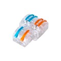 FAST-CONNECT  Διπλή σε Τετραπλή Κλέμα Ταχείας Σύνδεσης & Διακλάδωσης Καλωδίων - 2 x Είσοδοι & 4 x Έξοδοι με Συμβατή Διατομή Καλωδίων 0.08mm² έως 2.5mm² - 250V/4KV 32A Max - Μ2.6 x Π4 x Υ1.5cm - Διάφανο με Πορτοκαλί & Μπλε - Πακέτο 5 Τεμαχίων