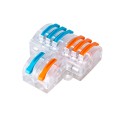 FAST-CONNECT  Διπλή σε Εξαπλή Κλέμα Ταχείας Σύνδεσης & Διακλάδωσης Καλωδίων - 2 x Είσοδοι & 6 x Έξοδοι με Συμβατή Διατομή Καλωδίων 0.08mm² έως 2.5mm² - 250V/4KV 32A Max - Μ3.6 x Π4 x Υ1.5cm - Διάφανο με Πορτοκαλί & Μπλε - Πακέτο 5 Τεμαχίων