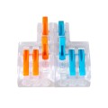 FAST-CONNECT  Διπλή σε Εξαπλή Κλέμα Ταχείας Σύνδεσης & Διακλάδωσης Καλωδίων - 2 x Είσοδοι & 6 x Έξοδοι με Συμβατή Διατομή Καλωδίων 0.08mm² έως 2.5mm² - 250V/4KV 32A Max - Μ3.6 x Π4 x Υ1.5cm - Διάφανο με Πορτοκαλί & Μπλε - Πακέτο 5 Τεμαχίων
