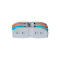 GLOBOSTAR® FAST-CONNECT  Διπλή Κλέμα Ταχείας Σύνδεσης & Διακλάδωσης Καλωδίων - 2 x Είσοδοι & 2 x Έξοδοι με Συμβατή Διατομή Καλωδίων 0.08mm² έως 2.5mm² - 250V/4KV 32A Max IP20 - Γκρι με Πορτοκαλί & Μπλε - Μ2 x Π4 x Υ1.5cm - Πακέτο 5 Τεμαχίων