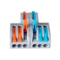 FAST-CONNECT  Διπλή σε Εξαπλή Κλέμα Ταχείας Σύνδεσης & Διακλάδωσης Καλωδίων - 2 x Είσοδοι & 6 x Έξοδοι με Συμβατή Διατομή Καλωδίων 0.08mm² έως 2.5mm² - 250V/4KV 32A Max - Μ3.6 x Π4 x Υ1.5cm - Γκρι με Πορτοκαλί & Μπλε - Πακέτο 5 Τεμαχίων