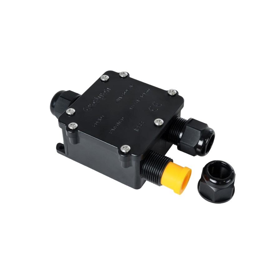 FAST-CONNECT  Τριπλό Υ Αδιάβροχο IP68 Κυτίο Ταχείας Σύνδεσης & Διακλάδωσης Καλωδίων - 3 x Είσοδοι - Εσωτερική Τετραπλή Κλέμα με Συμβατή Διατομή Καλωδίων 4 x 0.5mm² έως 4 x 2.5mm² - 500V 41A Max - Μ13 x Π8 x Υ4cm - Μαύρο