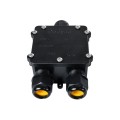 FAST-CONNECT  Τριπλό Υ Αδιάβροχο IP68 Κυτίο Ταχείας Σύνδεσης & Διακλάδωσης Καλωδίων - 3 x Είσοδοι - Εσωτερική Τετραπλή Κλέμα με Συμβατή Διατομή Καλωδίων 4 x 0.5mm² έως 4 x 2.5mm² - 500V 41A Max - Μ13 x Π8 x Υ4cm - Μαύρο