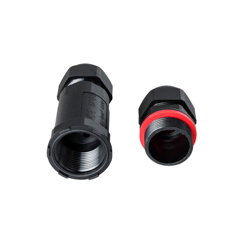 FAST-CONNECT  Διπλός Ι Αδιάβροχος IP68 Σύνδεσμος Ταχείας Σύνδεσης & Διακλάδωσης Καλωδίων - 1 x Είσοδος & 1 x Έξοδος - Εσωτερική Τριπλή Κλέμα με Συμβατή Διατομή Καλωδίων 3 x 0.5mm² έως 3 x 4mm² - 450V 24A Max - Φ3 x Υ10.5cm - Μαύρο