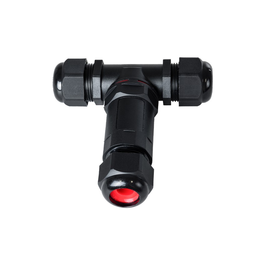 GLOBOSTAR® FAST-CONNECT  Τριπλός Τ Σύνδεσμος Ταχείας Σύνδεσης & Διακλάδωσης Καλωδίων - 1 x Είσοδος & 2 x Έξοδος - Εσωτερική Τριπλή Κλέμα με Συμβατή Διατομή Καλωδίων 3 x 0.5mm² έως 3 x 2.5mm² - 450V 24A Max Αδιάβροχο IP68 - Μαύρο - Μ10 x Π10 x Υ3cm
