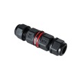 GLOBOSTAR® FAST-CONNECT  Διπλός Ι Σύνδεσμος Ταχείας Σύνδεσης & Διακλάδωσης Καλωδίων - 1 x Είσοδος & 1 x Έξοδος - Εσωτερική Τριπλή Κλέμα με Συμβατή Διατομή Καλωδίων 3 x 0.5mm² έως 3 x 2.5mm² - 450V 16A Max Αδιάβροχο IP68 - Μαύρο - Μ9 x Π2.5 x Υ2.5c
