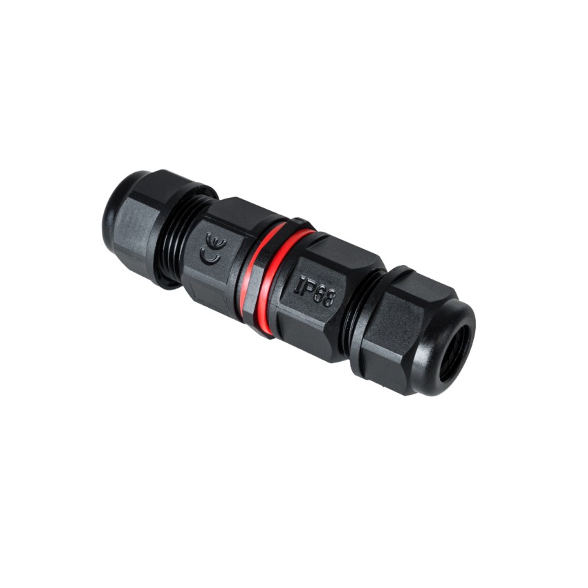 GLOBOSTAR® FAST-CONNECT  Διπλός Ι Σύνδεσμος Ταχείας Σύνδεσης & Διακλάδωσης Καλωδίων - 1 x Είσοδος & 1 x Έξοδος - Εσωτερική Τριπλή Κλέμα με Συμβατή Διατομή Καλωδίων 3 x 0.5mm² έως 3 x 2.5mm² - 450V 16A Max Αδιάβροχο IP68 - Μαύρο - Μ9 x Π2.5 x Υ2.5c