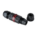 GLOBOSTAR® FAST-CONNECT  Διπλός Ι Σύνδεσμος Ταχείας Σύνδεσης & Διακλάδωσης Καλωδίων - 1 x Είσοδος & 1 x Έξοδος - Εσωτερική Τριπλή Κλέμα με Συμβατή Διατομή Καλωδίων 3 x 0.5mm² έως 3 x 2.5mm² - 450V 16A Max Αδιάβροχο IP68 - Μαύρο - Μ9 x Π2.5 x Υ2.5c