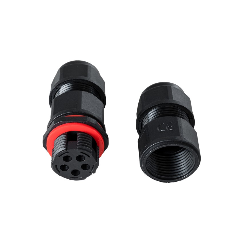 GLOBOSTAR® FAST-CONNECT  Διπλός Ι Σύνδεσμος Ταχείας Σύνδεσης & Διακλάδωσης Καλωδίων - 1 x Είσοδος & 1 x Έξοδος - Εσωτερική Τριπλή Κλέμα με Συμβατή Διατομή Καλωδίων 3 x 0.5mm² έως 3 x 2.5mm² - 450V 16A Max Αδιάβροχο IP68 - Μαύρο - Μ9 x Π2.5 x Υ2.5c