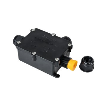 GLOBOSTAR® FAST-CONNECT  Κυτίο Ταχείας Σύνδεσης & Διακλάδωσης Καλωδίων - 3 x Είσοδοι/ Έξοδοι με Συμβατή Διατομή Καλωδίων 3 x 0.5mm² έως 3 x 2.5mm² - 450V 41A Max Αδιάβροχο IP68 - Μαύρο - Μ14 x Π9.5 x Υ4cm