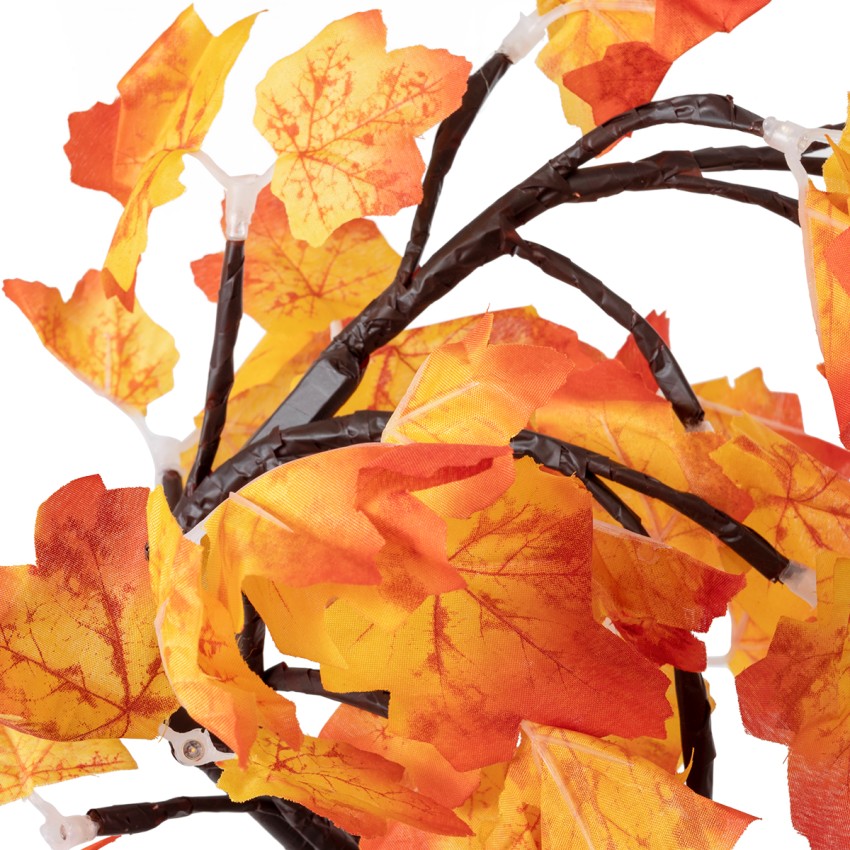 GLOBOSTAR® TREEDECO  Μοντέρνο Επιτραπέζιο Φωτιστικό Πορτατίφ LED 2W 100lm 200° DC 5V με USB 2.0 IP20 Θερμό Λευκό 2700K - Πορτοκαλί & Καφέ - Μ30 x Π30 x Υ41cm